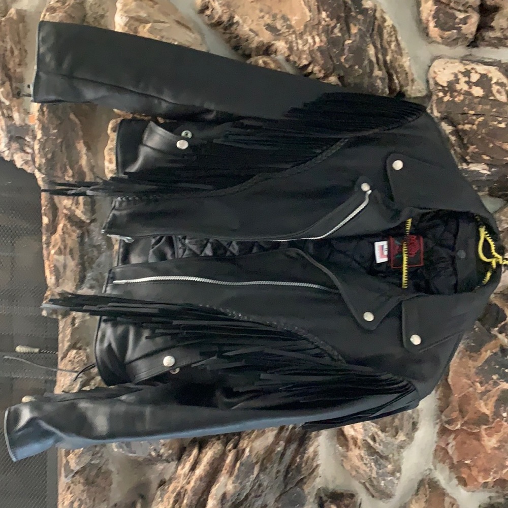Women’s leather jacket with quilted lining